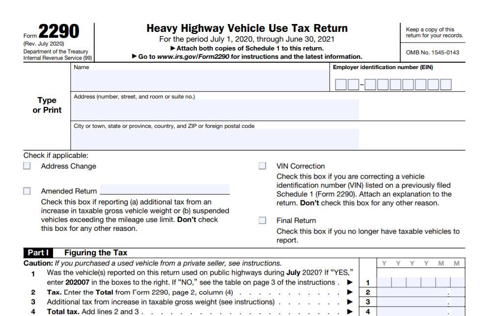 Form 2290 Tax Year 2023 2024 Printable Free PELAJARAN